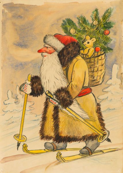 Дед Мороз с елкой.